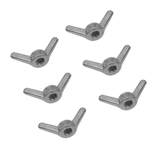 POFET 6Pcs M10 304 Stainless Steel Corner Nuts, Hand Screw