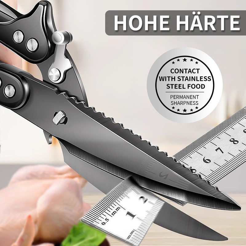 Poultry Scissors Sharp Kitchen Scissors Stainless Steel Meat Scissors: Professional