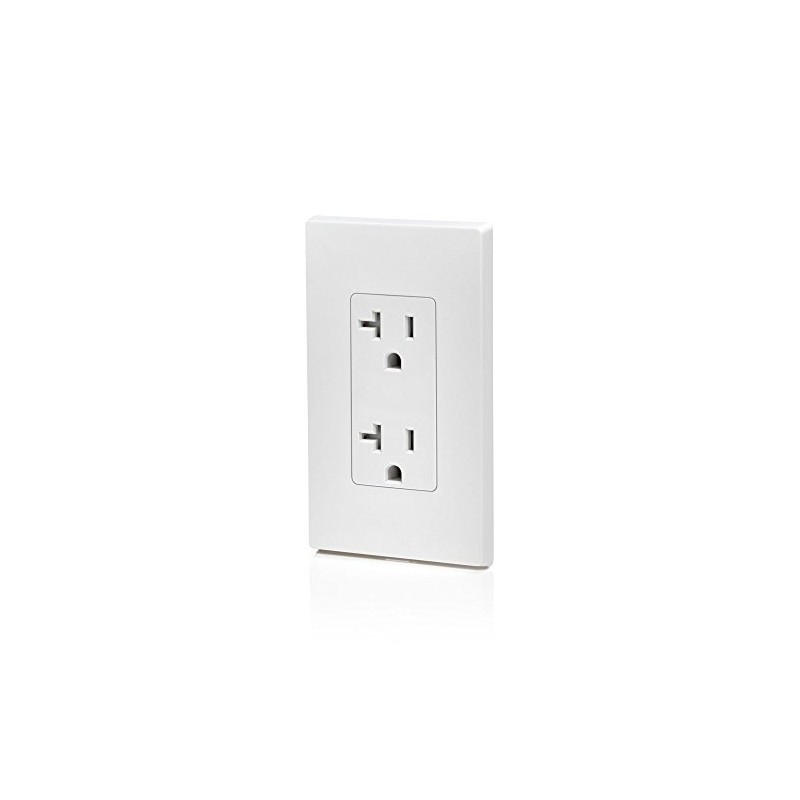 Leviton 20 Amp Decora Tamper-Resistant Duplex Electrical Wall Outlet, T5825-W,