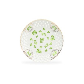 Gracie China Shop Grace Teaware Set of One 7.5"" Shamrock Fine Porcelain Dessert Salad Plate with Pierced Design One Plate