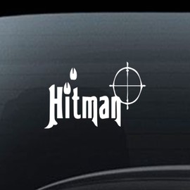 Hitman Hunting Decal Vinyl Decal Sticker for Cars Trucks Windows Bumpers Walls Laptops Skins - 5.5 Inches at Largest Point - White with No Background - KCD3302