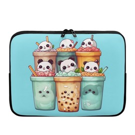 Tongluoye Cute Panda Laptop Sleeve for Women Girls 13 inch Laptop Protector with Versatile Uses Computer Sleeve Neoprene Lap Top Case Ideal Gifts for Daily Use School Travel Tablet Bag Blue