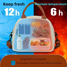 ARREBOL Insulated Cooler Lunch Tote Bag Box for Women Work Picnic (White)