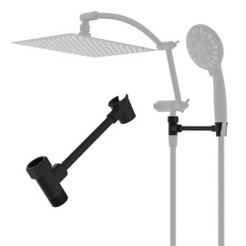 Hibbent All Metal Shower Head Holder - Solid Brass Adjustable Bracket for Handheld Showerhead, Wander, Spray - Shower Arm Mount, Matte Black