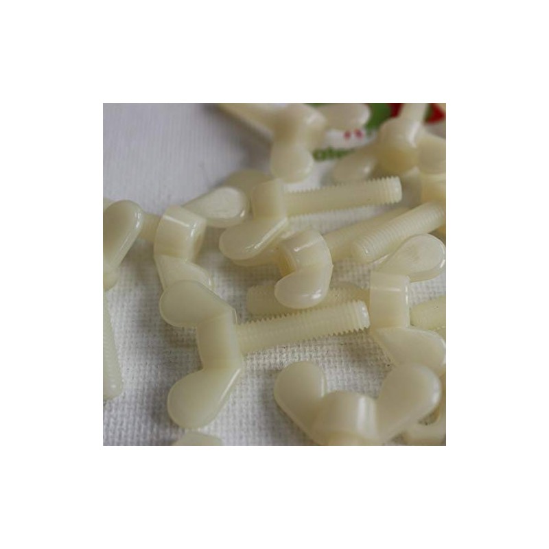 50 Tornillos de Mariposa de Nylon, M5 x 20 mm,