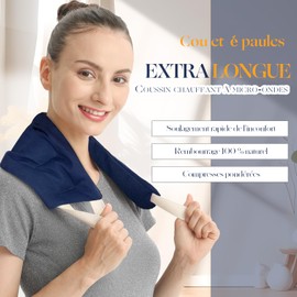 uncn Langes Wärmekissen für Nacken, Mikrowelle, Leinsamen, Kirschkerne, große Wärmekissen für Nacken, Schulter und Rücken, Bauch