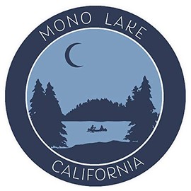 Mono Lake, California Crescent Moon Boat Vinyl Printed Die-Cut Decorative Auto Decal Sticker Appliques ~ Lake Life Adventure Series