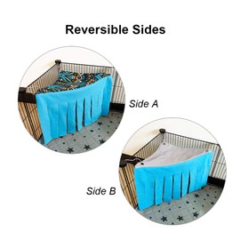 RIOUSSI Guinea Pig Hideout Hideaway Corner Peekaboo Toys Cage Accessories with Reversible Side, Geo/Gray-Green+Blue, Pack of 2