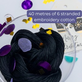 Christmas Cross Stitch Gift, Festive Bauble Emergency DMC 310 Colour Embroidery Thread, Break Open CXC Mouline, 6 Strand Cotton for Grandma (Standard Box Packaging, Continuous Length)