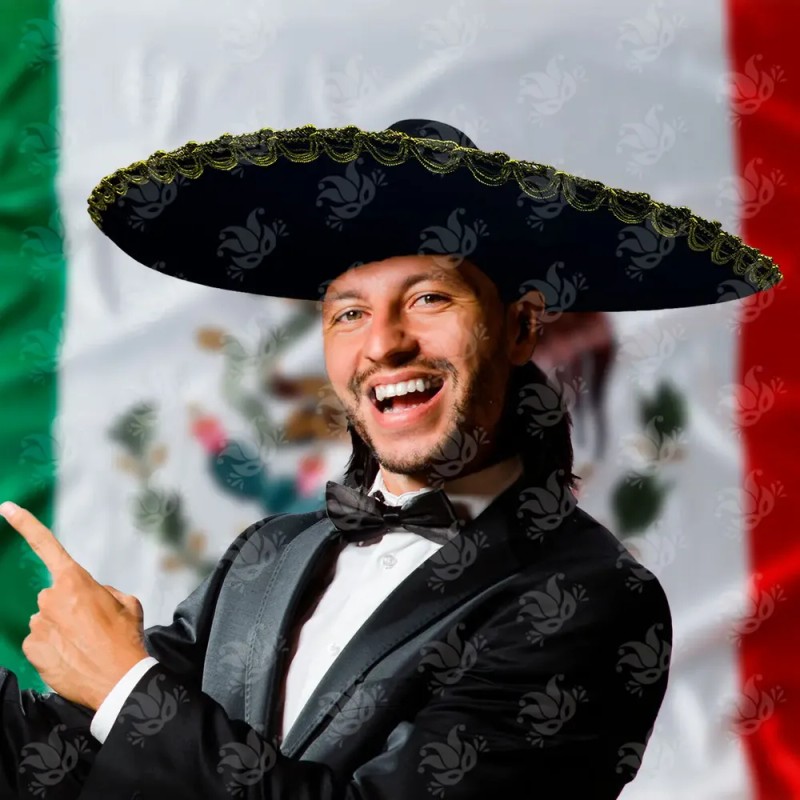 Sombrero Charro Plata Revolución 15 Septiembre México Econom Color Dorado