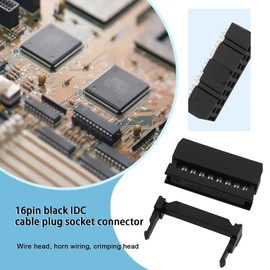 ECSiNG 50pcs 16 Pin IDC Cable Assembly Connector Socket 2.54mm Pitch IDC Female for Connection Cable Electronic Projects Integrated Circuit Boards