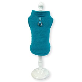 Dog Fleece Harness Vest Jumper Sweater Coat for Small Breed Dogs, and Sizes (Medium, Aqua)