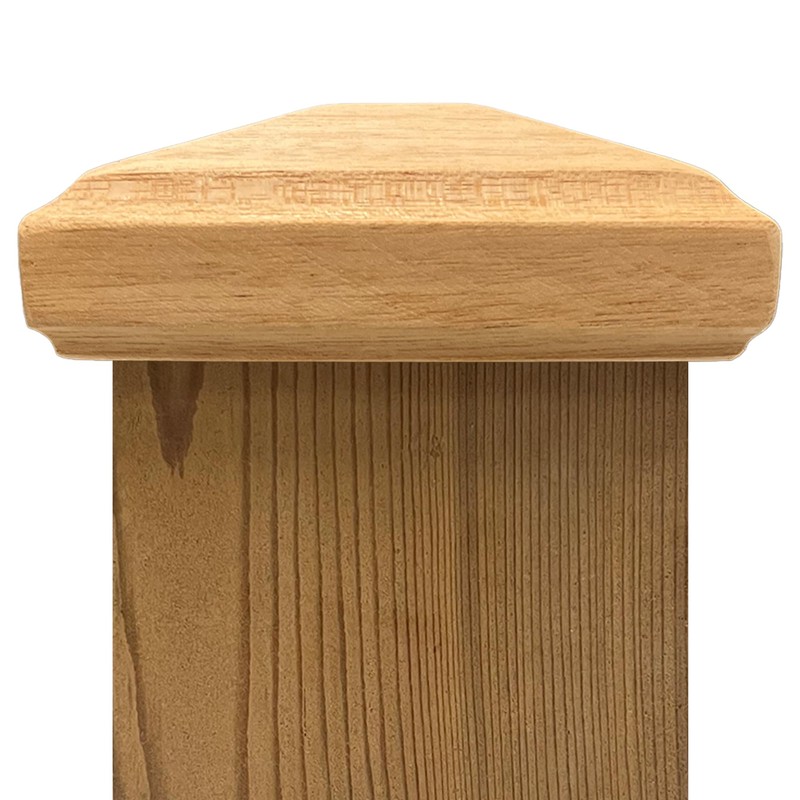 3.5" x 3.5" Wood ONE-Piece Slip Over Post Cap -
