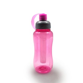 Sports Bottle with Ice Core 700ml – Reusable Water Bottle with Freezable Insert and Spout Lid for Gym, Travel, and Outdoor Use (pink)