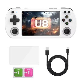 U8 Retro Handheld Game Controller - 64-Bit Processor, 4.0" HD Screen, Extended Battery Life, USB, Portable Gaming Console for Long Sessions - Color: white
