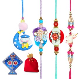 Decorative Kumkum Box Tilak Holder Copra Kumkum Box for Traditional Festival Handcrafted Tika Chopra in Kite Shape Meenakari Work Kumkum Box with 2 Section New Year Pooja Decor (Blue)(Size:-3"X3")