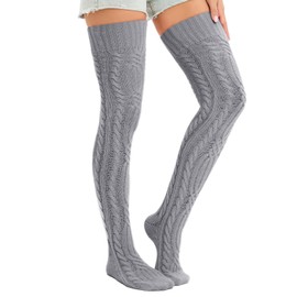 Sexybody Women's Thigh High Socks Over the Knee Knit Socks, Extra Long Winter Leg Warmers Stockings Knee High Tube Arctic Fleece