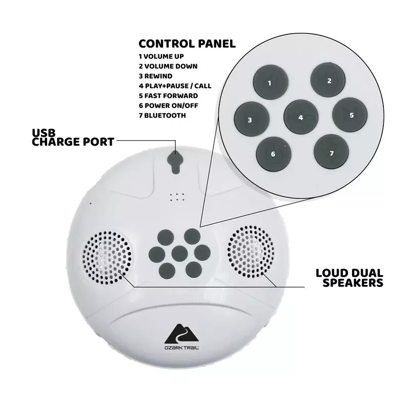 OZARK TRAIL Wireless Bluetooth Floating IPX7 Waterproof Speaker W/ USB