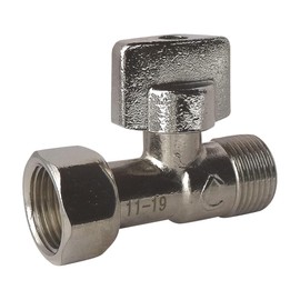 SOMATHERM FOR YOU - Tap WC 1/4 Turn Right Nickel M12 / 17 (3/8 Inch) - Nut Prisoner 12/17 (3/8 Inch)