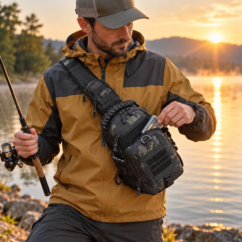 Outdoor Camping Chest Bag – Tactical Sling Backpack with Adjustable