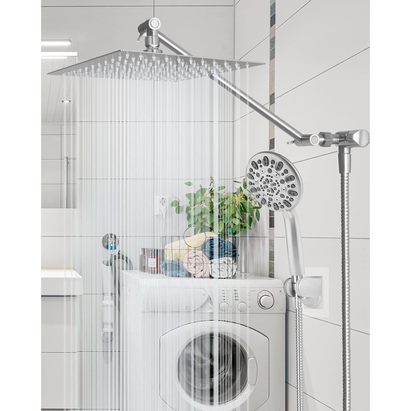 Hibbent All Metal Solid Brass Shower Arm 3-Way Diverter Valve