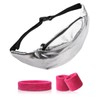 Aizgalxor 80s Women Silver Waist Pack with Sweatband Sets, 90s