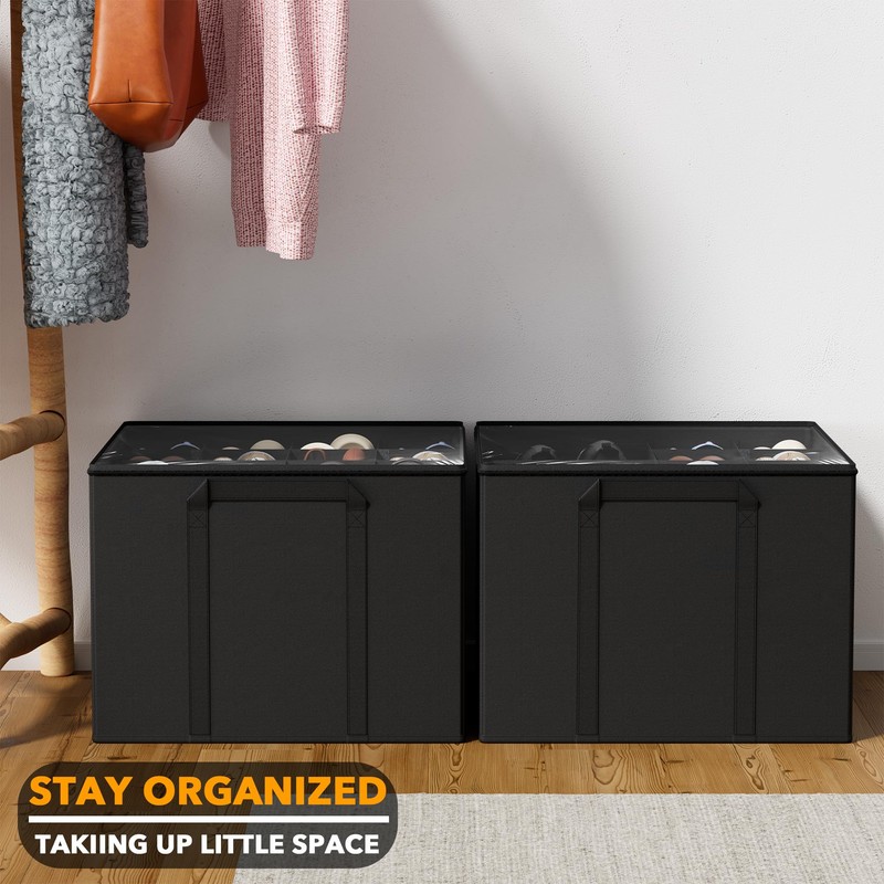 SpaceAid Shoe Organizer for Closet, 2 Pack Foldable Shoe Storage