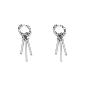 Minimalist Triple Bar Small Hoop Dangle Drop Earrings for Men Women Stainless Steel Charms Huggie Hoops Hypoallergenic Fashion Vintage Punk Geometric Line Stick Dangling Gifts Birthday
