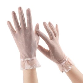 Mawjom Women Lace Short Gloves for Sun Protection Girls Non-Slip Touch Screen Gloves