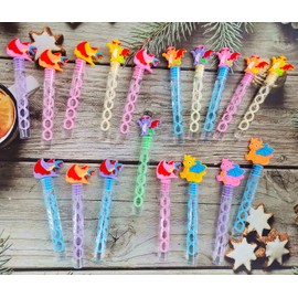 24 Packs Bulk Mini Funny Dragons Shape Bubble Wands, Boys and Girls Holiday Party Favors Student Summer Party Supply