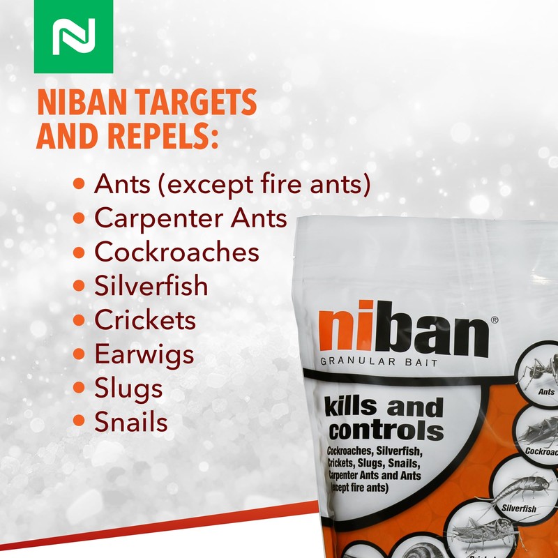 Nisus Niban Granular Bait, Weather-Resistant, Boric Acid Formula, Ants, Roaches,