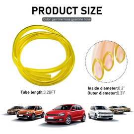 KVAEY Colorful Fuel Line Hose Tube, Flexible Anticorrosion Silicone Gas Line Petrol Hose Line, Soft High Performance Vacuum Tubing Hose Replacement for Motorcycle Dirt Pit Bike ATV (Yellow)