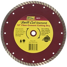 IVY Classic 38075 Swift Cut 10-Inch Dry and Wet Fiber-Cement Continuous Rim Diamond Blade with 5/8-Inch Arbor, 1/Card