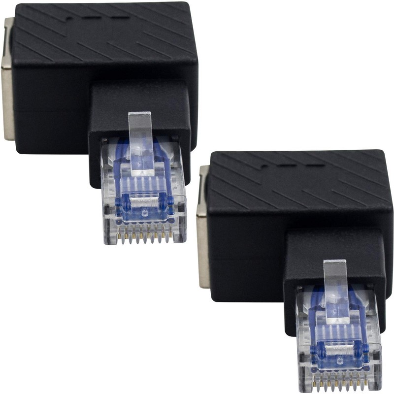 Duttek - Adaptador Ethernet de 90 grados, en ángulo recto,