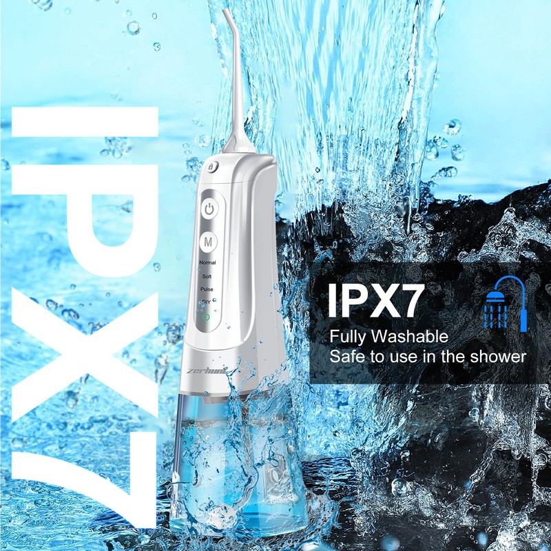 Water Flosser Pick for Teeth: 4 Modes Cordless Portable Water