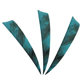 XXRRP ARCHERY 25 Pack 4 Inch Shield Cut Vanes Archery Arrow Fletch Turkey Feather Fletches Right/Left Wing Fletching for DIY Hunting Target Shooting (Right Wings, Teal)