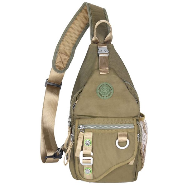 Sling Backpacks, Vanlison Sling Chest Bags Shoulder Crossbody Bags for Men Women Outdoor Travel Walking Dog Running Army Green