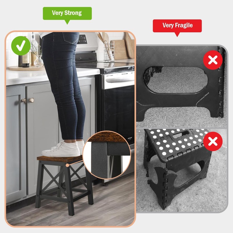 YINMIT Step Stools for Adults and Kids, Wooden Small Step