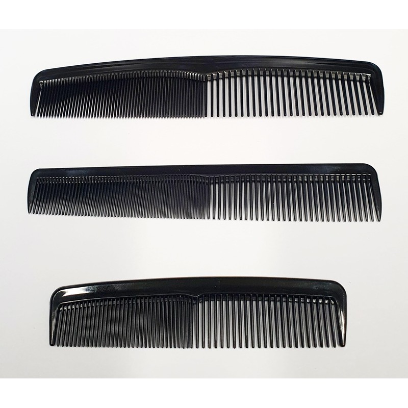 Mibella Haarkamm-Set, 3-teilig, Damen-, Herren- und Taschenkamm, Schwarz, Professionelle Haarpflege