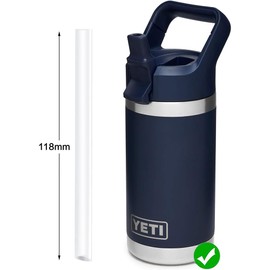 Replacement Straws Compatible with YETI Rambler Jr. 12 oz Kids Bottle-YETI Rambler Kids Straws Replacement-Accessories Set Include 6 BPA-FREE Straws and 1 Straw Cleaning Brush