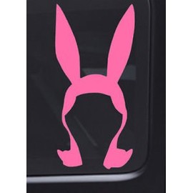 Louise Belcher Signature Bunny Ears Bob's Bugers 6" Pink VINYL Car Wall Decal Funny Awesome Fun Cool TV Shows Hilarious