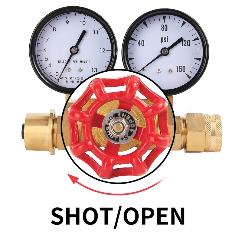 Watflow Water Gauge Pressure, Flow, & PSI Test Gauge,0-160psi,0-13 GPM,