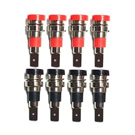 BfyBest Black and Red 4mm Banana Jack Socket Female Adapter Panel Mount Binding Post for 4mm Banana Plug Connectors(8Pcs)