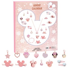 Christmas Advent Calendar 2022 for Girls Christmas 24 Days Countdown Calendar with DIY Charm Bracelet&Necklace, Rings, Hair Clips Xmas Holiday Ornament Gift for Daughter, Niece, Granddaughter(25Pcs)