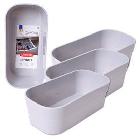 teprovo Curver Infinity System Box Drawer Desk Utensils Container Box Grey Rectangular Set of 4