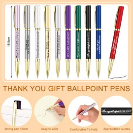 10 Sets Inspirational Thank You Gifts Employee Appreciation Gifts Ballpoint Pens with Gift Boxes Motivational Quote Pen Bulk Gifts for Teacher Staff Coworkers Student School Graduation(Multicolor)