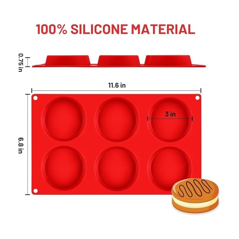 Caketime Silicone Muffin Top and Egg Mold Pan – 3-Inch