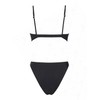 seamoly Lace Trim Bowknot Decor Monokini One-Piece Swimsuit,Black,XS
