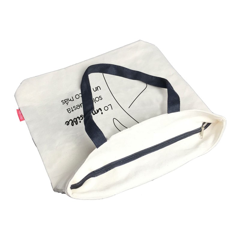 Hello-Bags Canvas Shopping Bag Exterior: 100% Cotton Includes Zip, Lining