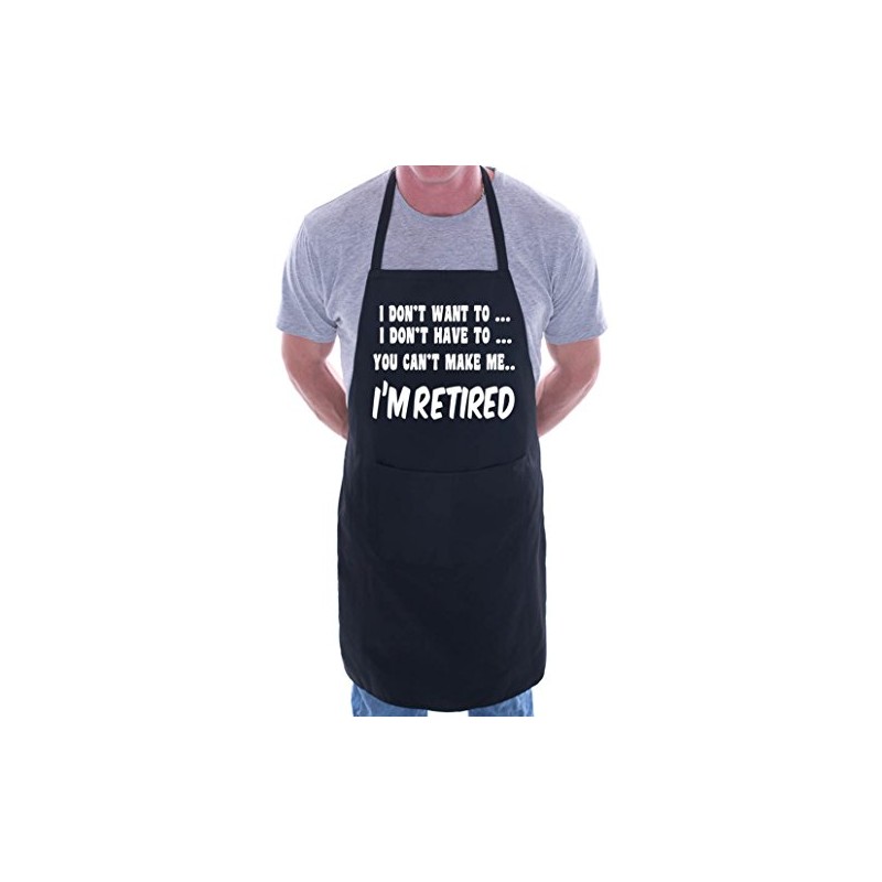 Print4U I Won't I'm Retired BBQ Cooking Funny Novelty Apron